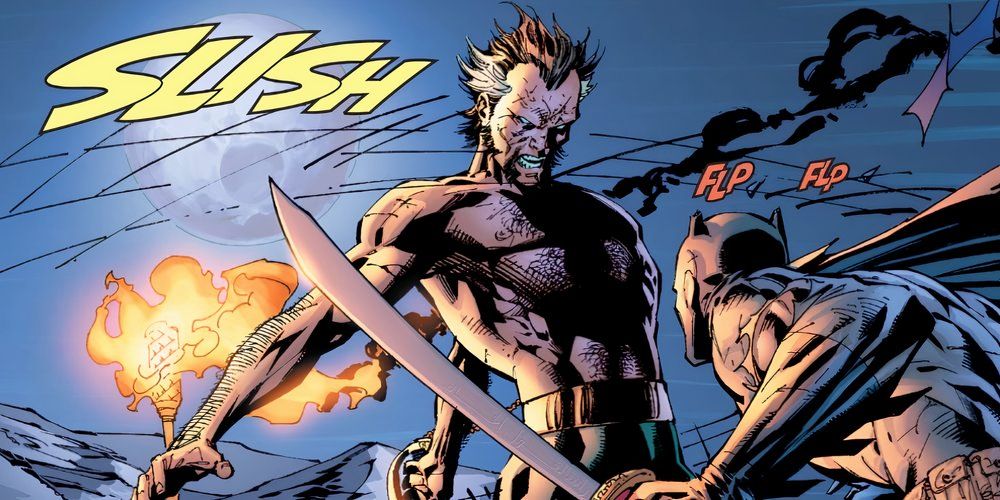 Batman is fighting to the death against Ra's al Ghul.