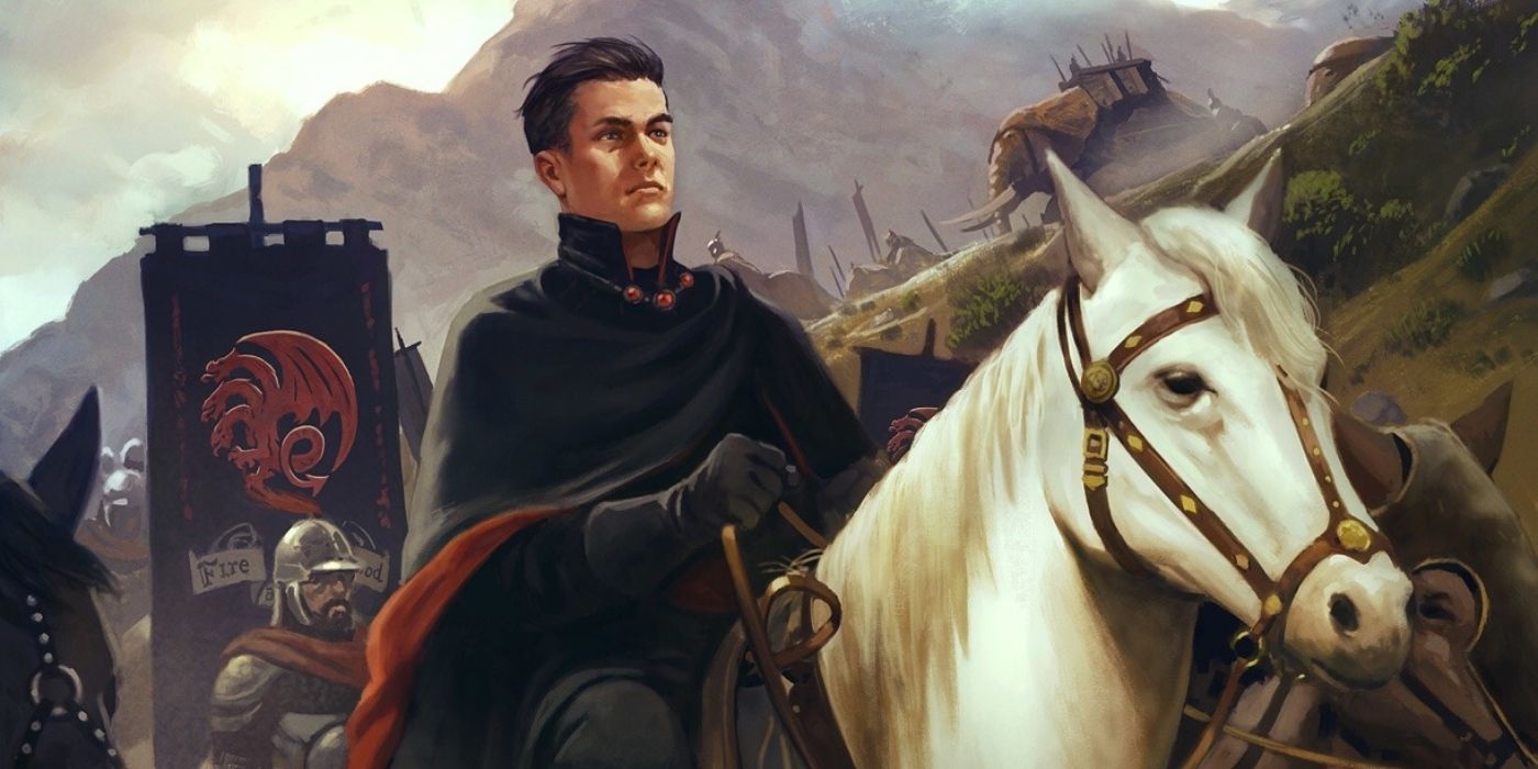 Young Griff riding on a horse in the Game of Thrones books