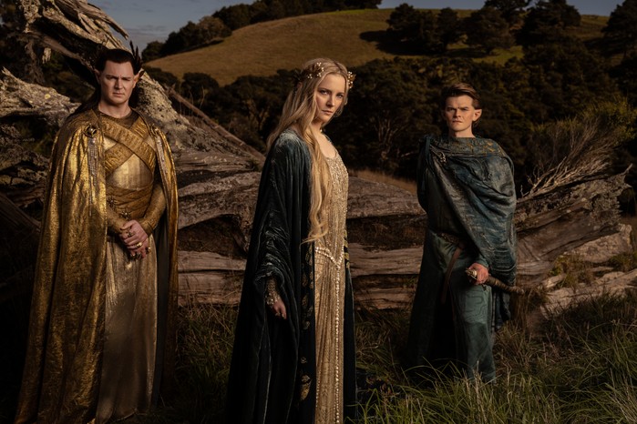Galadriel, Elrond and High King Gil-galad in The Rings of Power.