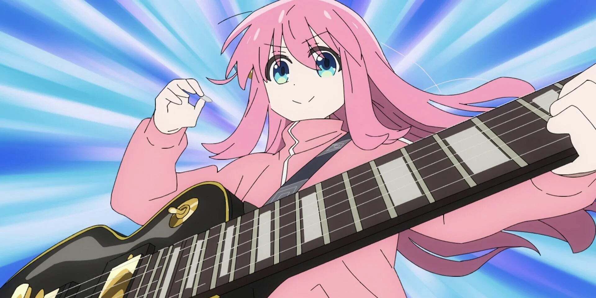 Hitori Gotoh playing guitar