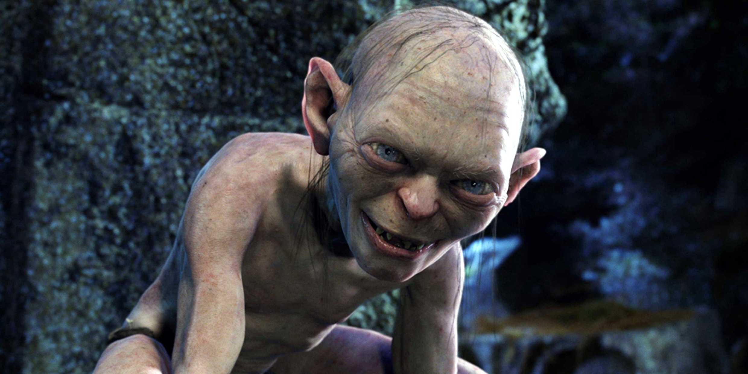 Gollum grinning in The Lord of the Rings