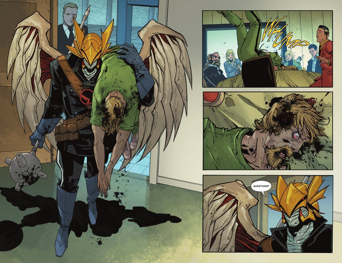 Hawkman kills Green Arrow in Absolute Universe
