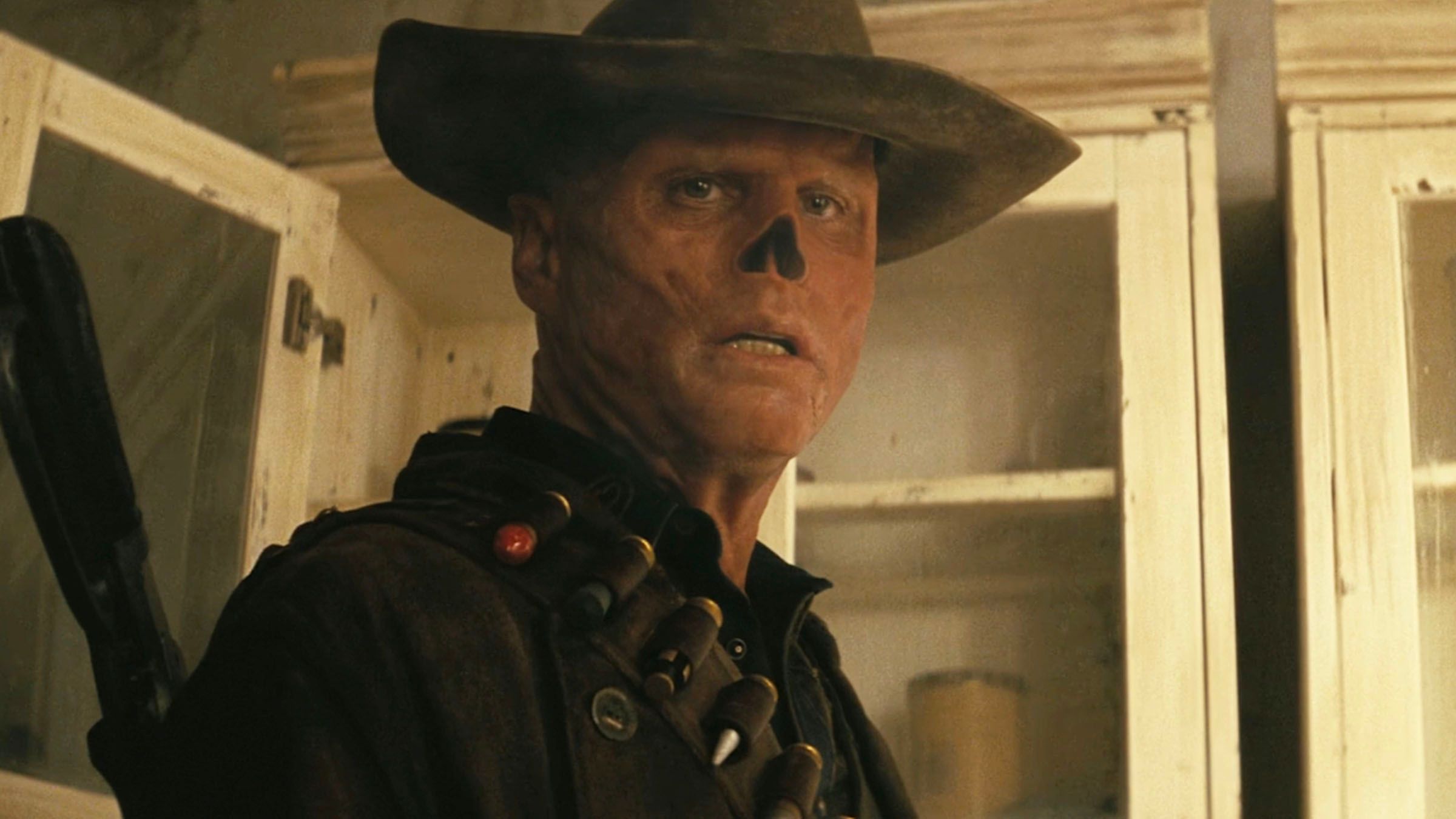 Walton Goggins as the bounty hunter Ghoul in Fallout