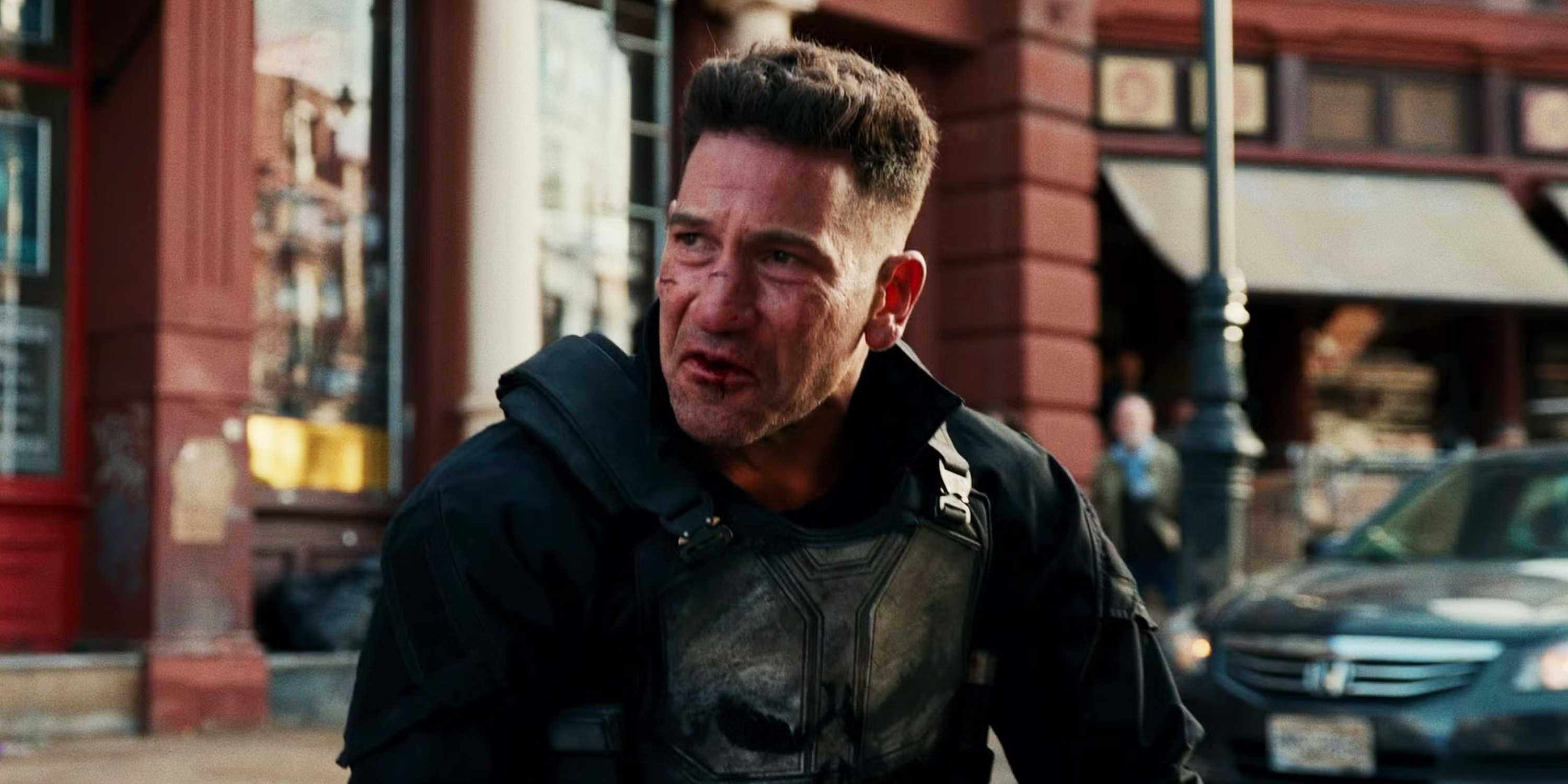 Jon Bernthal as the Punisher in the street in Spider-Man Brand New Day