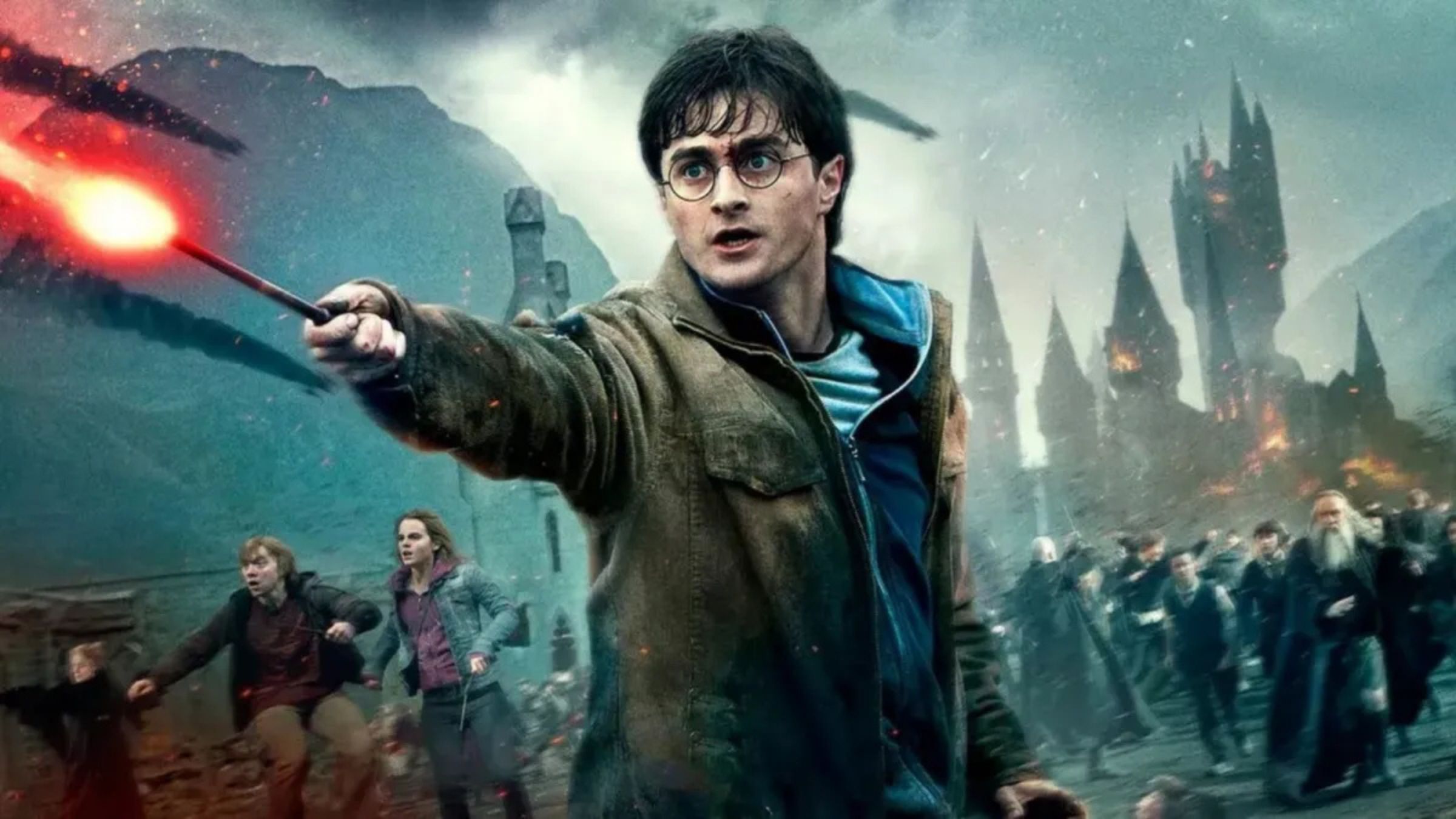 Harry Potter fighting Voldemort