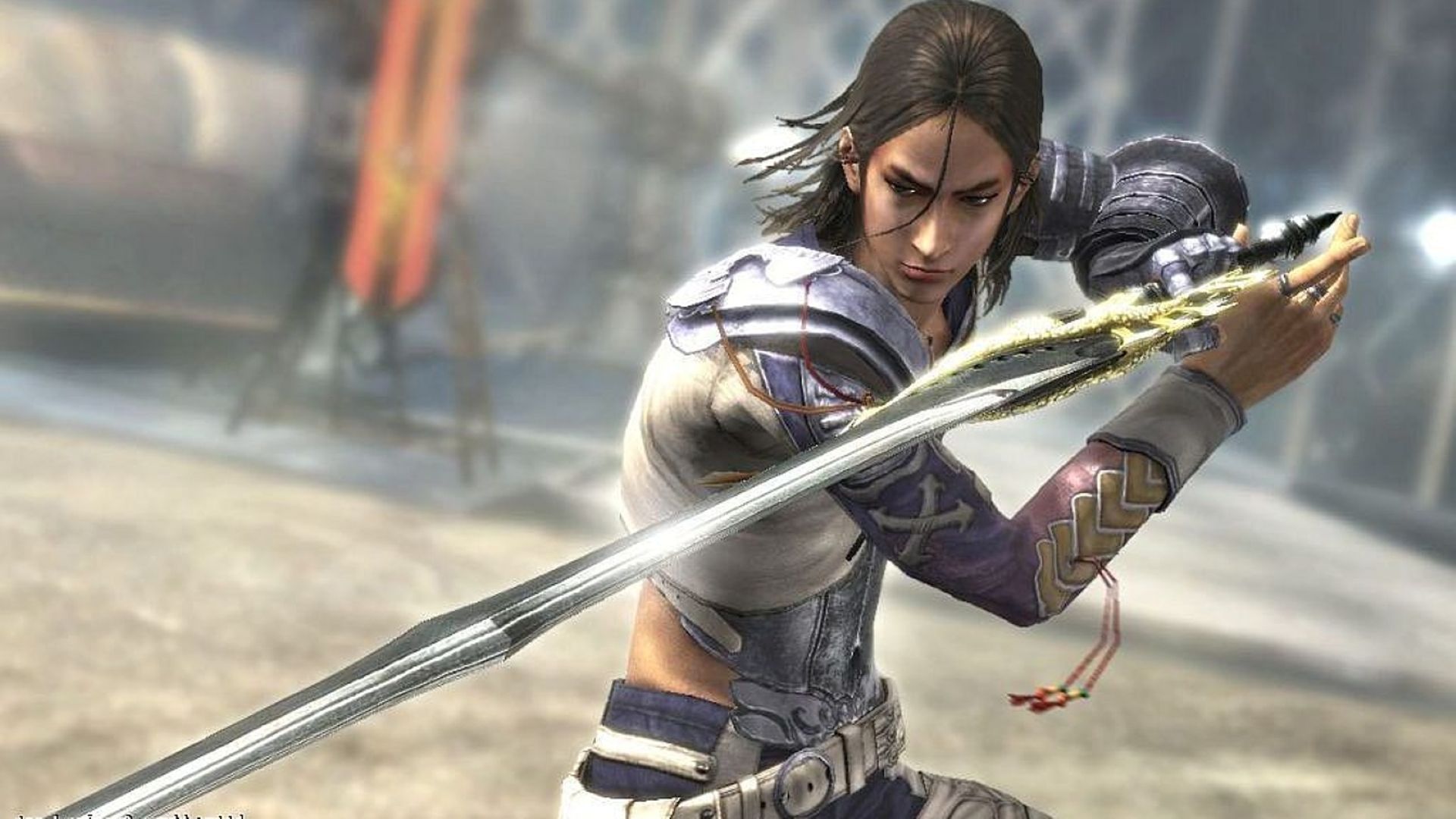 Lost Odyssey screenshot of the main character holding a sword