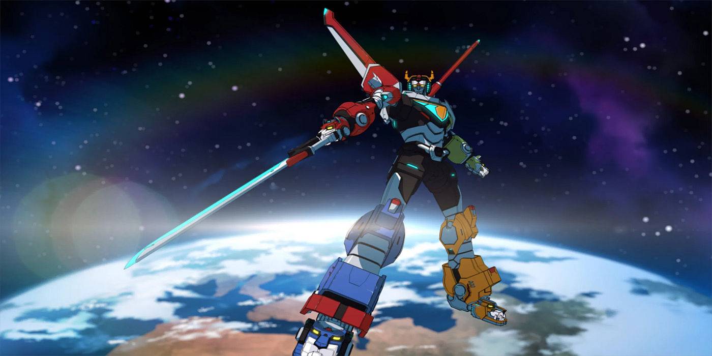 Voltron's transformation in Voltron.