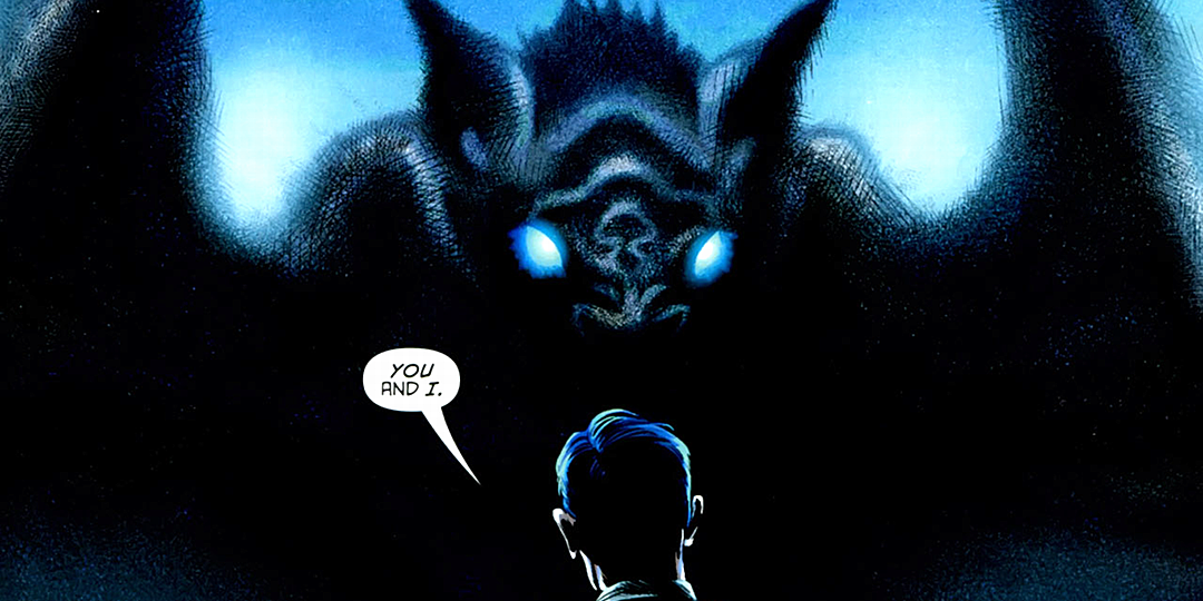 Barbatos speaking to Bruce Wayne