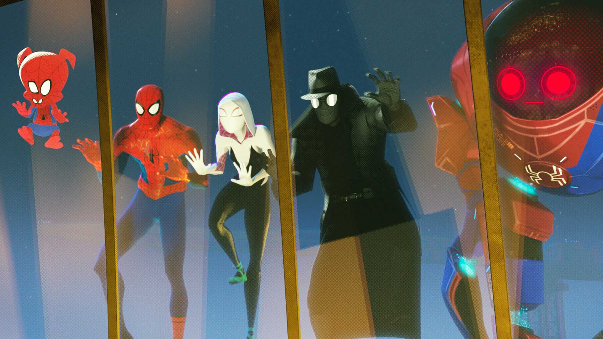 شخصیت‌های اسپایدر-من در پوستر Into the Spider-Verse