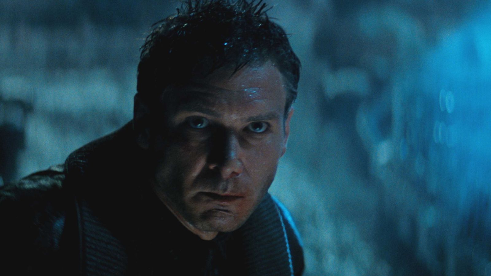 Rick Deckard looking somber in Blade Runner 1982